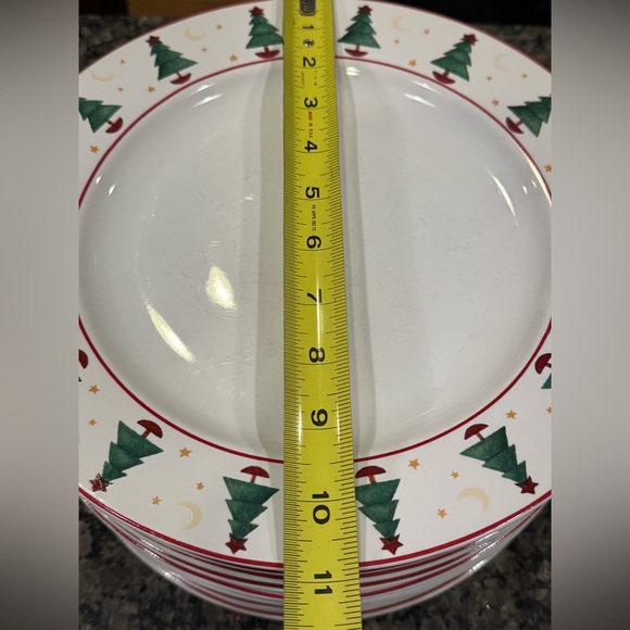VINTAGE 1996 SAKURA Debbie Mumm MAGIC OF SANTA Set of 4 Dinner Plates Stoneware - Picture 3 of 3